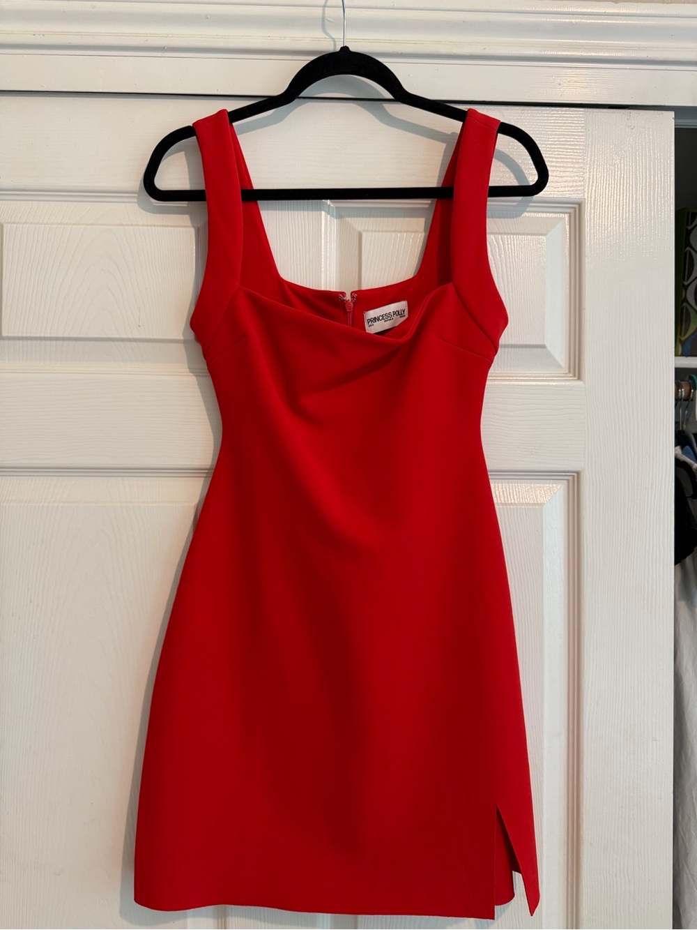 Princess Polly Red Square Neck Mini Bodycon Dress
